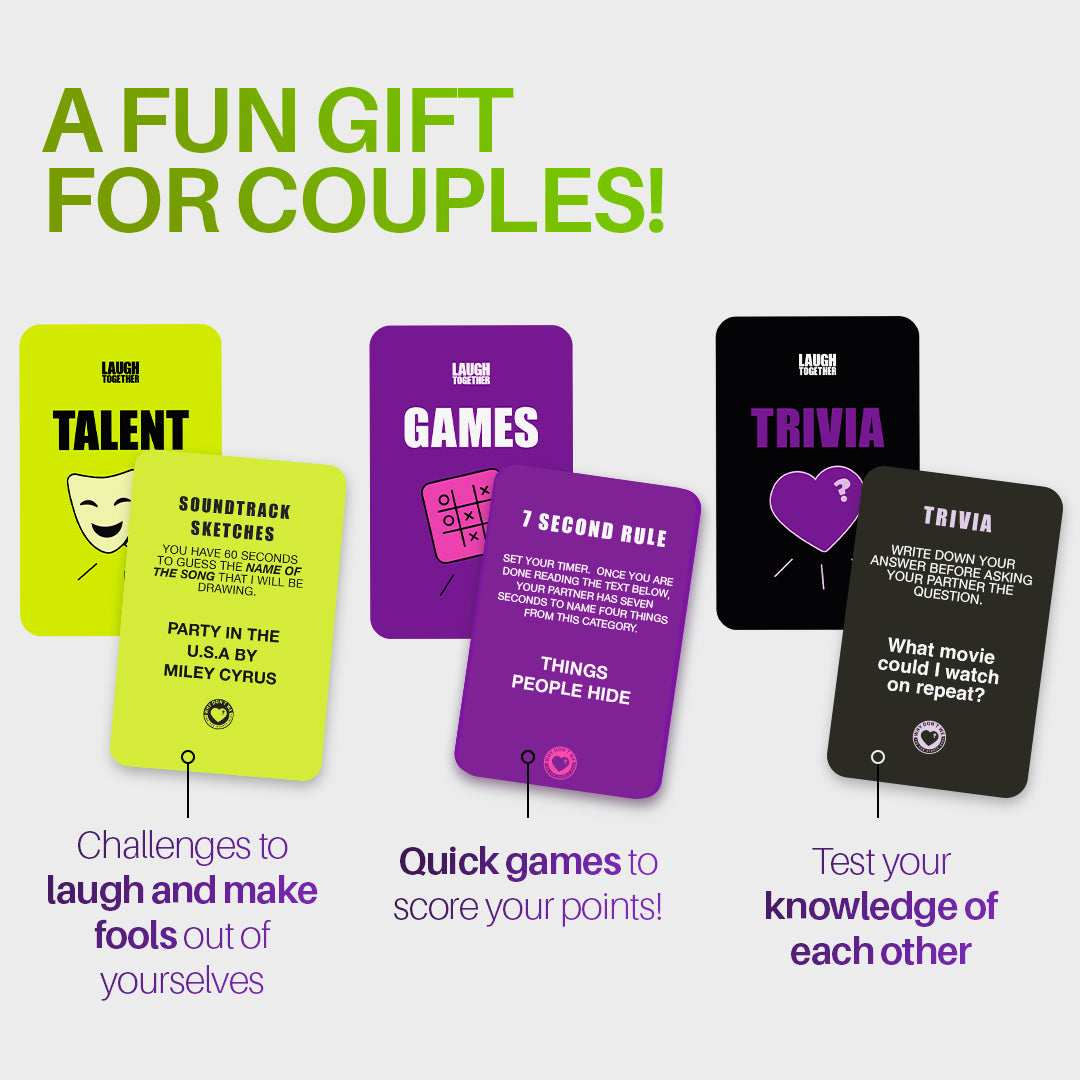 Laugh Together talent round cards for couples game night