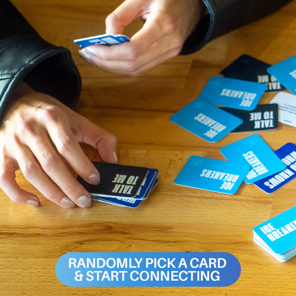 Talk for Hours light deck conversation cards spread out on table